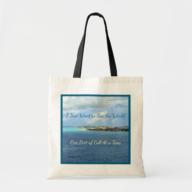Bolso De Tela Quiera ver los puertos de cruzar del mundo (Frente)