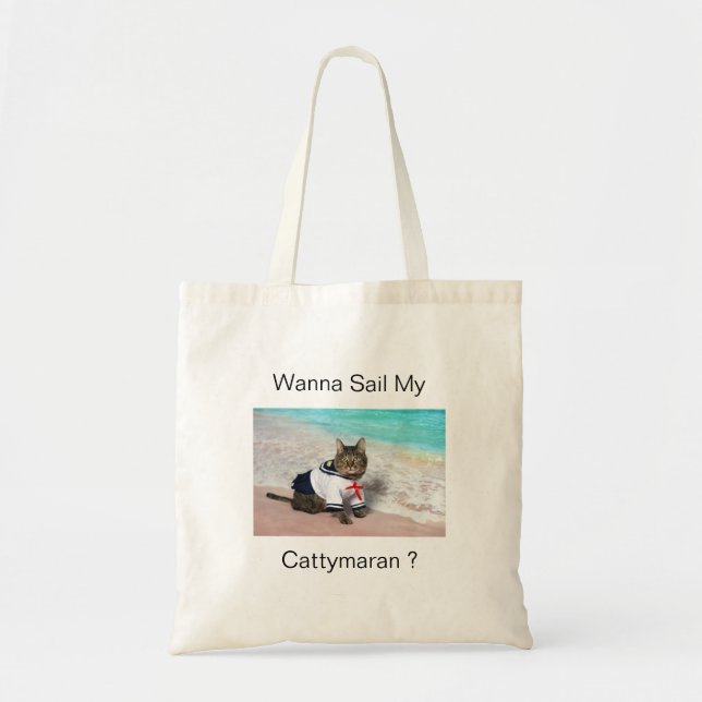 Bolso De Tela ¿Quieres Navegar Por Mi Cattymaran? (Frente)