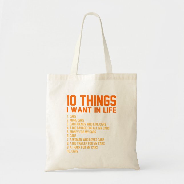 Bolso De Tela Quiero Autos En El Trabajo De Mecánica Automática  (Frente)