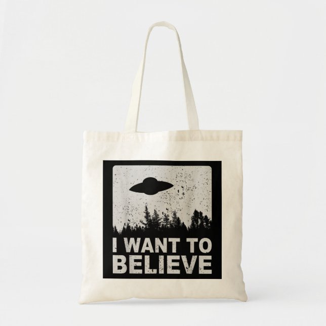 Bolso De Tela Quiero Creer Que Aliens UFO Area 51 Roswell (Frente)