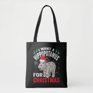 Bolso De Tela Quiero Hipopótamo Para Navidades Xmas Hippo