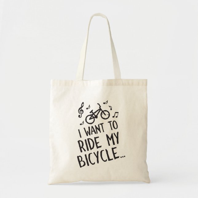 Bolso De Tela Quiero montar mi bicicleta (Frente)