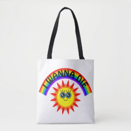 Bolso De Tela Quiero morir - Sol sonriente arcoiris