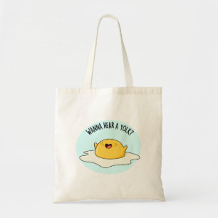 Bolso De Tela Quiero Oír Un Huevo Yolk Funny Chiste Pun