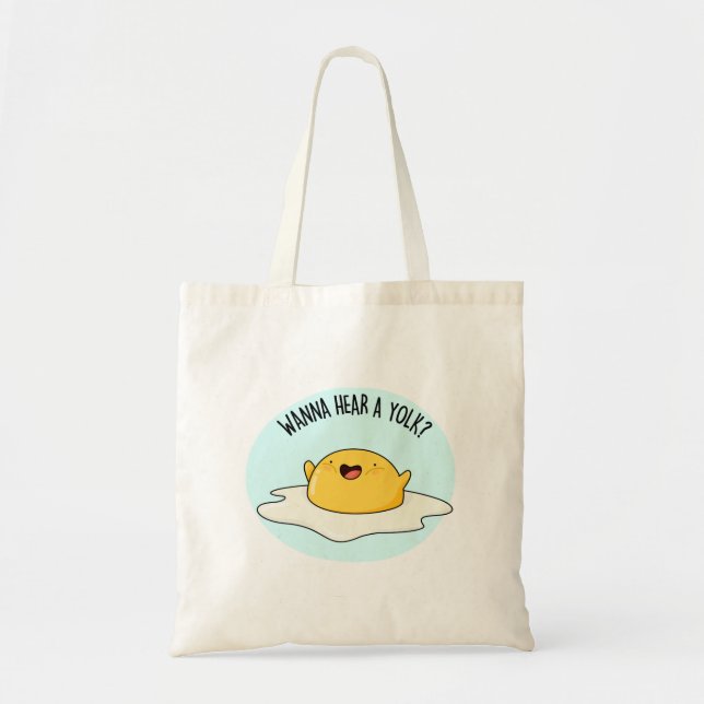 Bolso De Tela Quiero Oír Un Huevo Yolk Funny Chiste Pun (Frente)