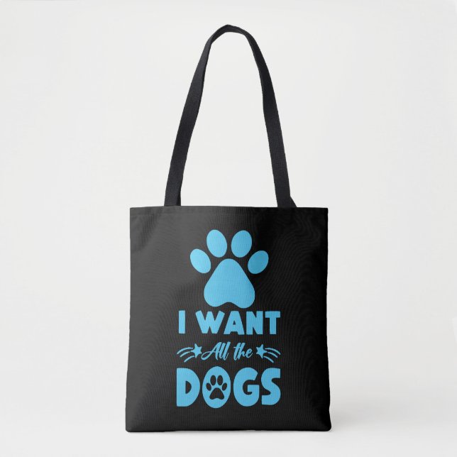 Bolso De Tela Quiero Todos Los Perros (Anverso)
