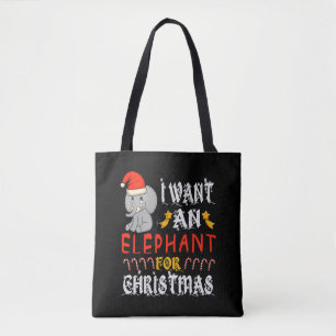 Bolso De Tela Quiero un elefante para Navidades Xmas Elephant