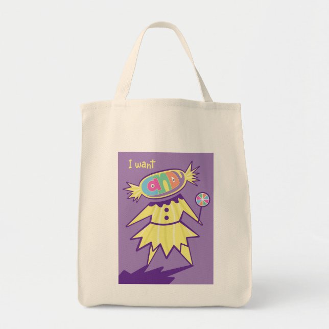 Bolso De Tela Quiero un Tote dulce de dulces (Frente)