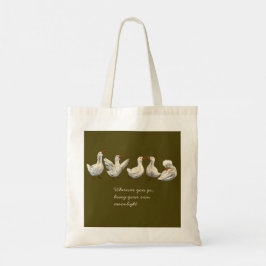Bolso De Tela Quiet Quack: White Duck Starry Night Goose