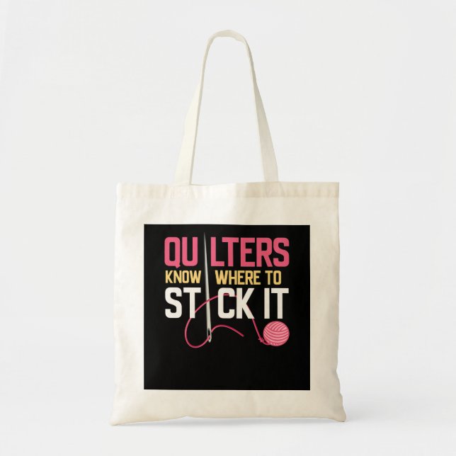 Bolso De Tela Quilters Sabe Dónde Mantenerla Graciosa. (Frente)