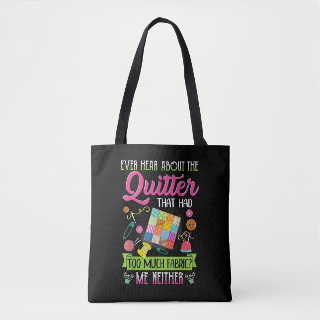 Bolso De Tela Quilting Womens cita alguna vez sobre Quilter (Anverso)