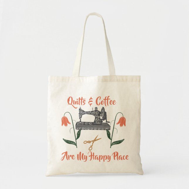 Bolso De Tela Quilts and Coffee|Entusiasta apasionante (Frente)