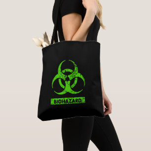 Bolso De Tela Químicos de riesgo biológico de color verde neón l