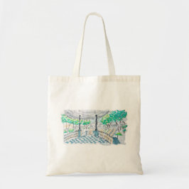 Bolso De Tela Quiosco de damero vista al parque