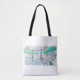 Bolso De Tela Quiosco de tablero de ajedrez vista al parque