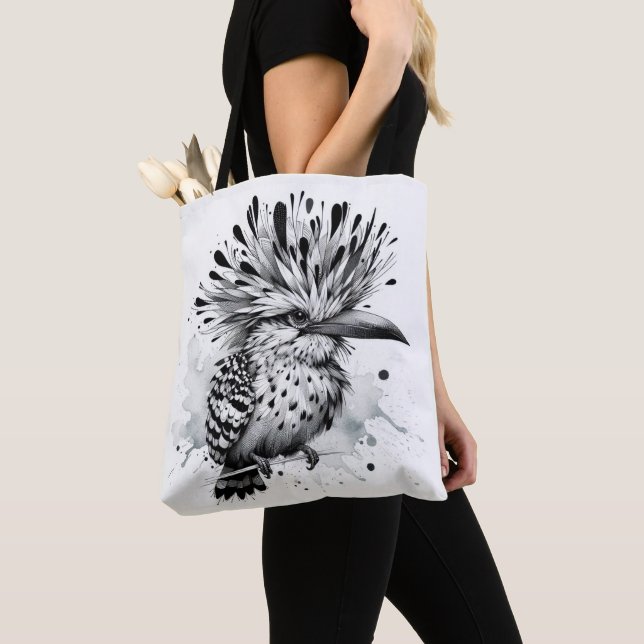 Bolso De Tela Quirky Bird Ink Sketch (Detalle)