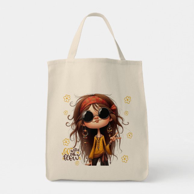 Bolso De Tela Quirky Hippie Lady Flow Tote Bag (Reverso)