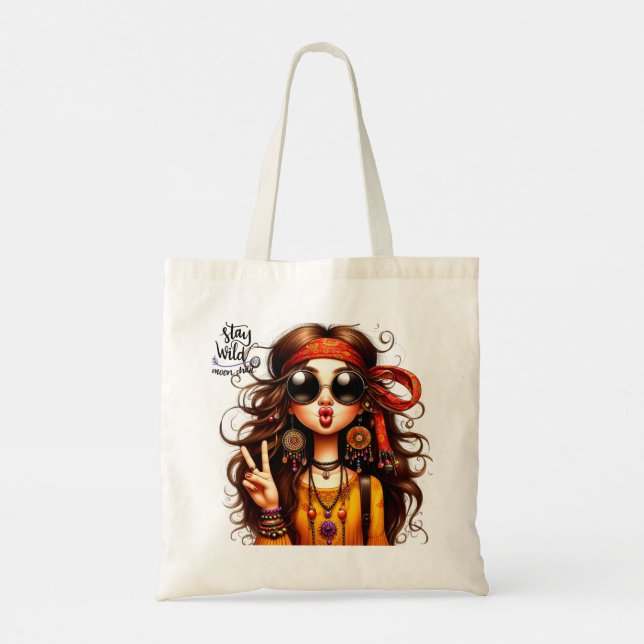 Bolso De Tela Quirky Hippie Lady Stay Weird Toird Bag (Reverso)