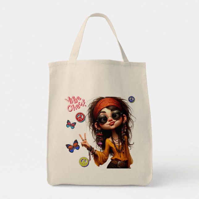 Bolso De Tela Quirky Hippie Lady Vibe Tote Bag (Reverso)