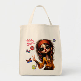 Bolso De Tela Quirky Hippie Lady Vibe Tote Bag