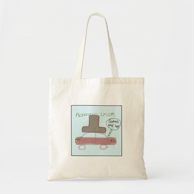 Bolso De Tela Quirky Illustrated Abe Lincoln (Frente)