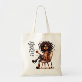 Bolso De Tela Quirky Lady Tattoos & Wine Karmic Tote Bag