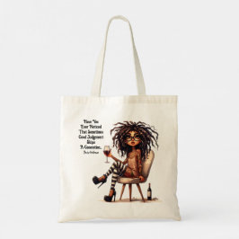 Bolso De Tela Quirky Lady Tattoos y el juicio del vino Tote Bag