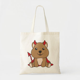 Bolso De Tela Quokka Halloween Sweet Devil Witch Costume Tote Ba