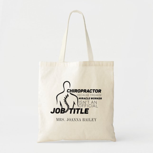 Bolso De Tela Quropractor Miracle Trabajador No Título Oficial d (Frente)