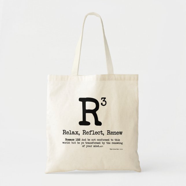 Bolso De Tela R3: Relájese, reflexione, renueve (Frente)