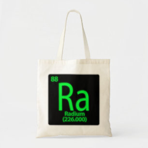 Bolso De Tela Ra Radium brillando en la oscuridad. Se utilizó el