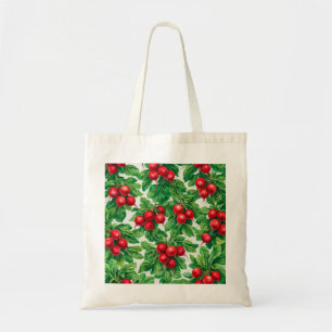 Bolso De Tela Rábano Rojo y Hojas Verdes Botánico Vegetal