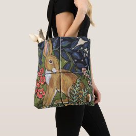 Bolso De Tela Rabbit Hare Tapestry Antiguo Bunny Tile Diseño Art
