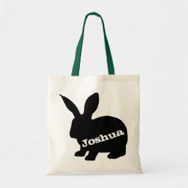 Bolso De Tela Rabbit Silhouette Nombre Personalizado Tote Bag