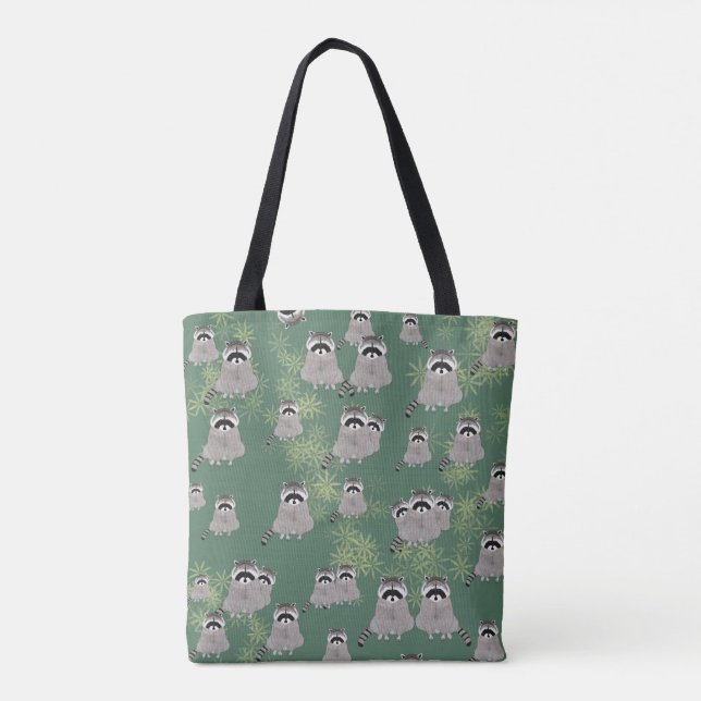 Bolso De Tela Raccoon Allover Print Tote Bag (Reverso)