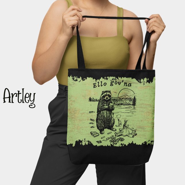 Bolso De Tela Raccoon británico que come fuego de basura (Subido por el creador)