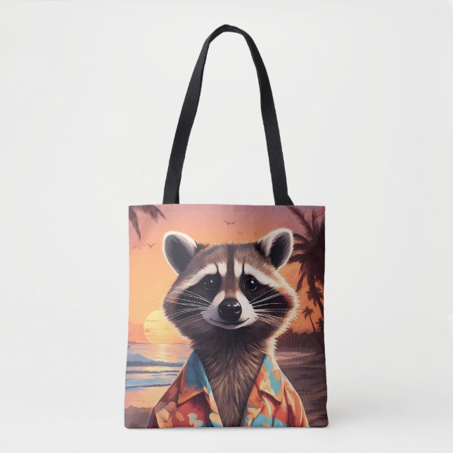 Bolso De Tela Raccoon Holiday (Anverso)