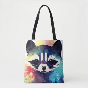 Bolso De Tela Raccoon Naturaleza silvestre Color animal Pintura 