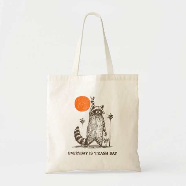 Bolso De Tela Raccoon Stay Trashy Animal (Frente)