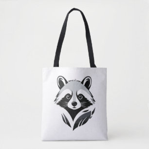 Bolso De Tela Raccoon Vector Arte Animal Gráfico urbano moderno