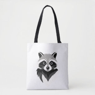 Bolso De Tela Raccoon Vector Arte Animal Gráfico urbano moderno