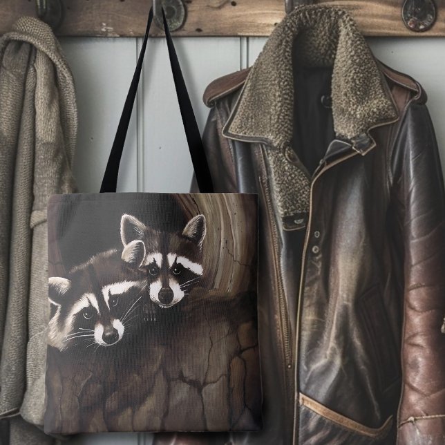 Bolso De Tela Raccoons Brown Cute Tree (Subido por el creador)