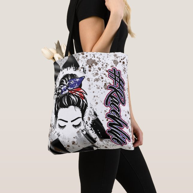 Bolso De Tela Race Wife (Detalle)