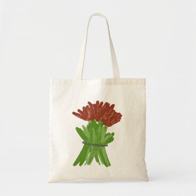 Bolso De Tela racimos de flores (Frente)