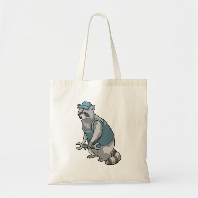 Bolso De Tela Racoon como artesano con llave (Frente)