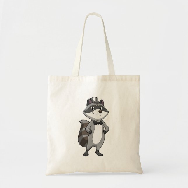 Bolso De Tela Racoon como Groom con el empate (Frente)