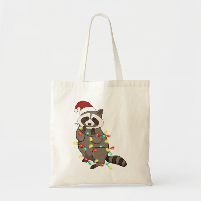 Bolso De Tela Racoon de graciosos Navidades cute (Frente)