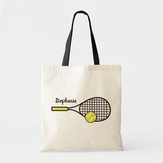 Bolso De Tela Racquet y bolas de tenis personalizados (Frente)