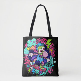 Bolso De Tela Rad Personalizado Skateboarder - Bubblegum & Light