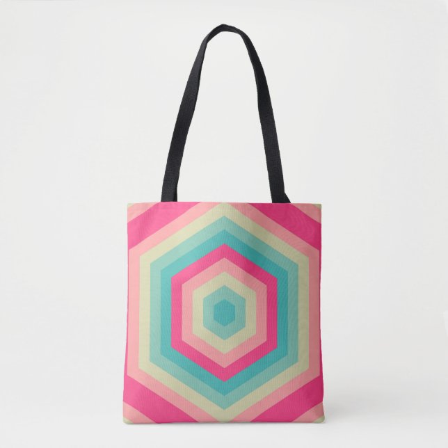 Bolso De Tela Radiación Pastel Hexa (Anverso)